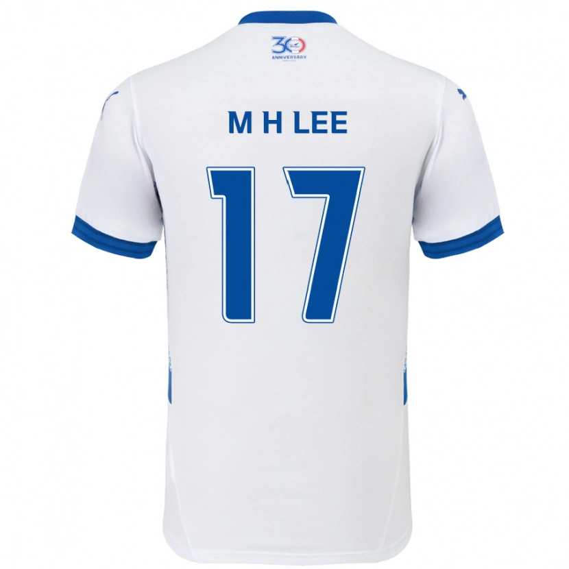 Danxen Niño Camiseta Min-Hyuk Lee #17 Azul Real Blanco 2ª Equipación 2025/26 La Camisa México