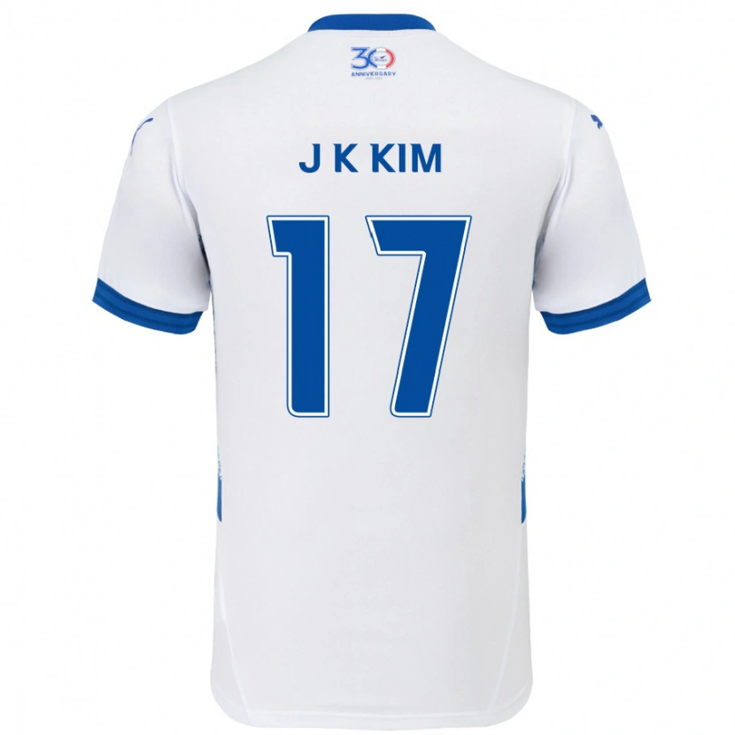 Danxen Niño Camiseta Kyeong-Jung Kim #17 Azul Real Blanco 2ª Equipación 2025/26 La Camisa México