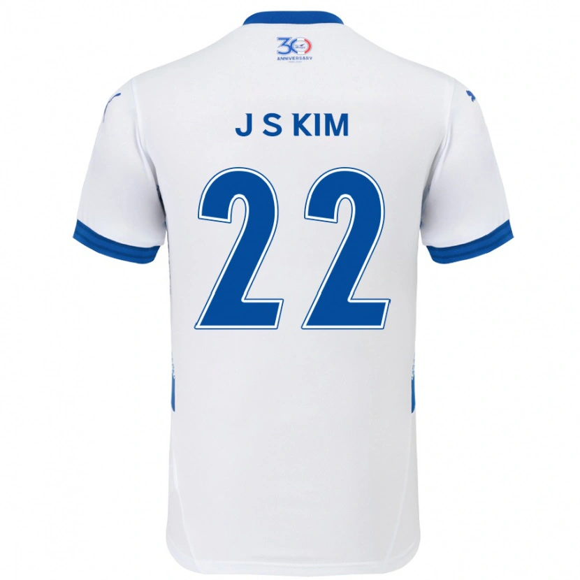 Danxen Niño Camiseta Sang-Jun Kim #22 Azul Real Blanco 2ª Equipación 2025/26 La Camisa México