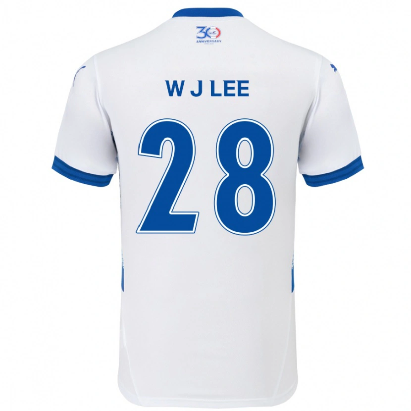 Danxen Niño Camiseta Jun-Woo Lee #28 Azul Real Blanco 2ª Equipación 2025/26 La Camisa México