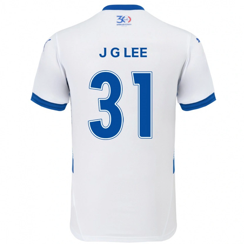 Danxen Niño Camiseta Gyeong-Jun Lee #31 Azul Real Blanco 2ª Equipación 2025/26 La Camisa México