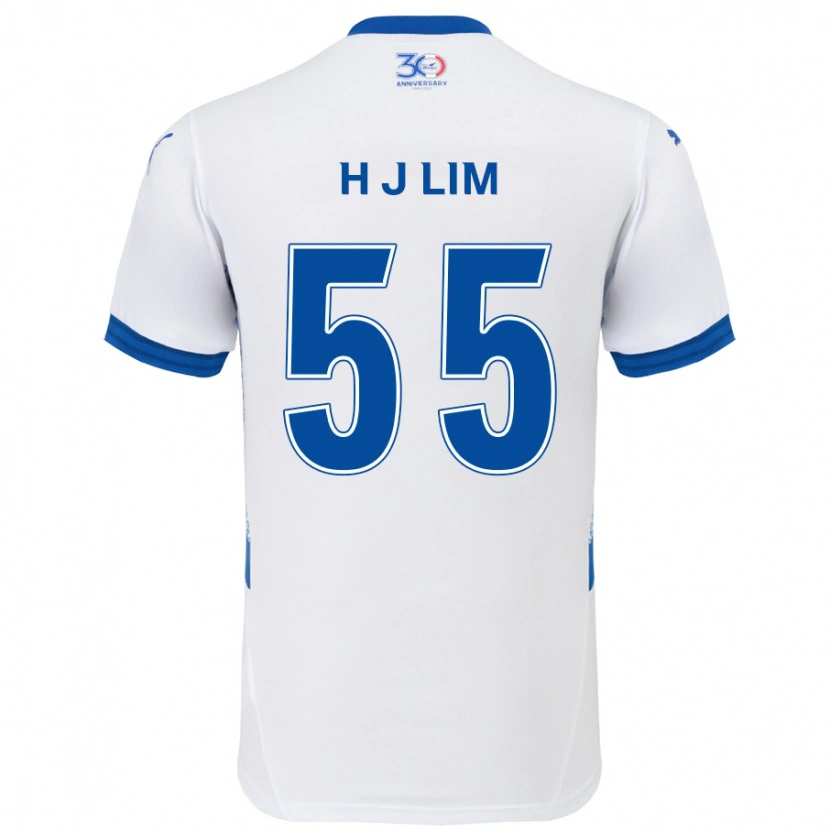Danxen Niño Camiseta Ji-Hoon Lim #55 Azul Real Blanco 2ª Equipación 2025/26 La Camisa México