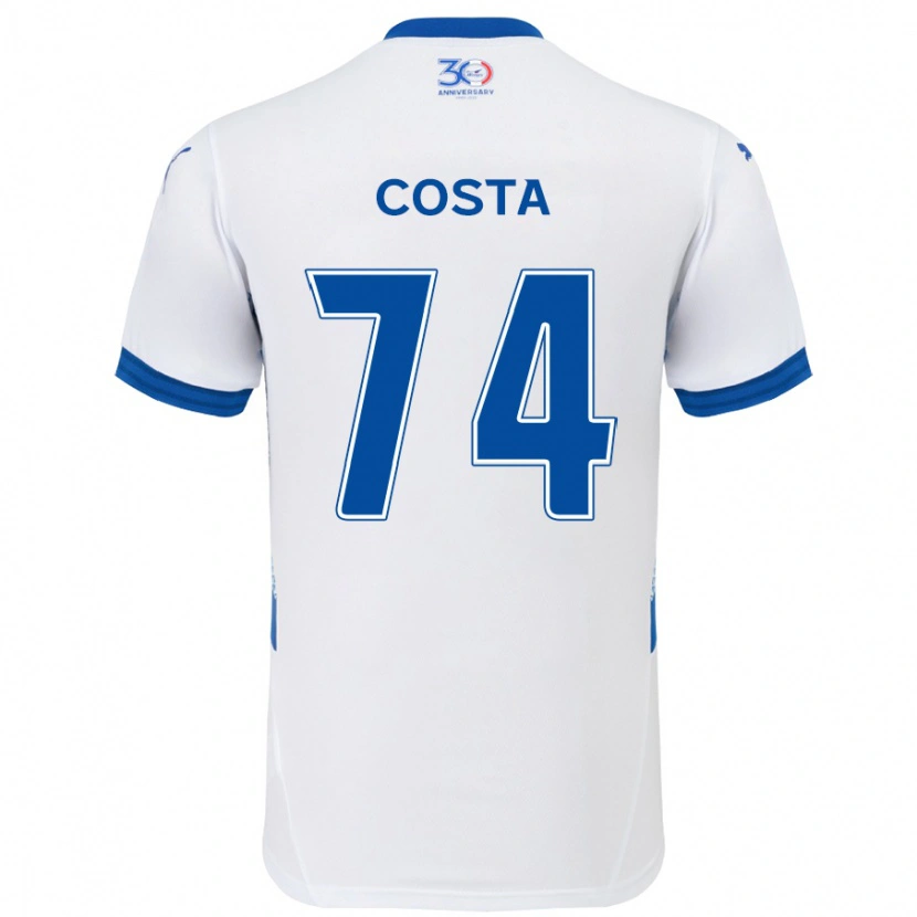 Danxen Niño Camiseta Bruno Costa #74 Azul Real Blanco 2ª Equipación 2025/26 La Camisa México
