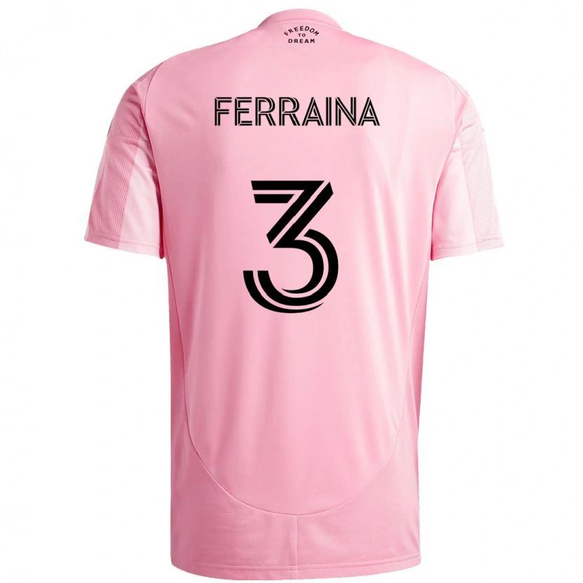 Danxen Hombre Camiseta Giovanni Ferraina #3 Negro Rosa 1ª Equipación 2025/26 La Camisa México