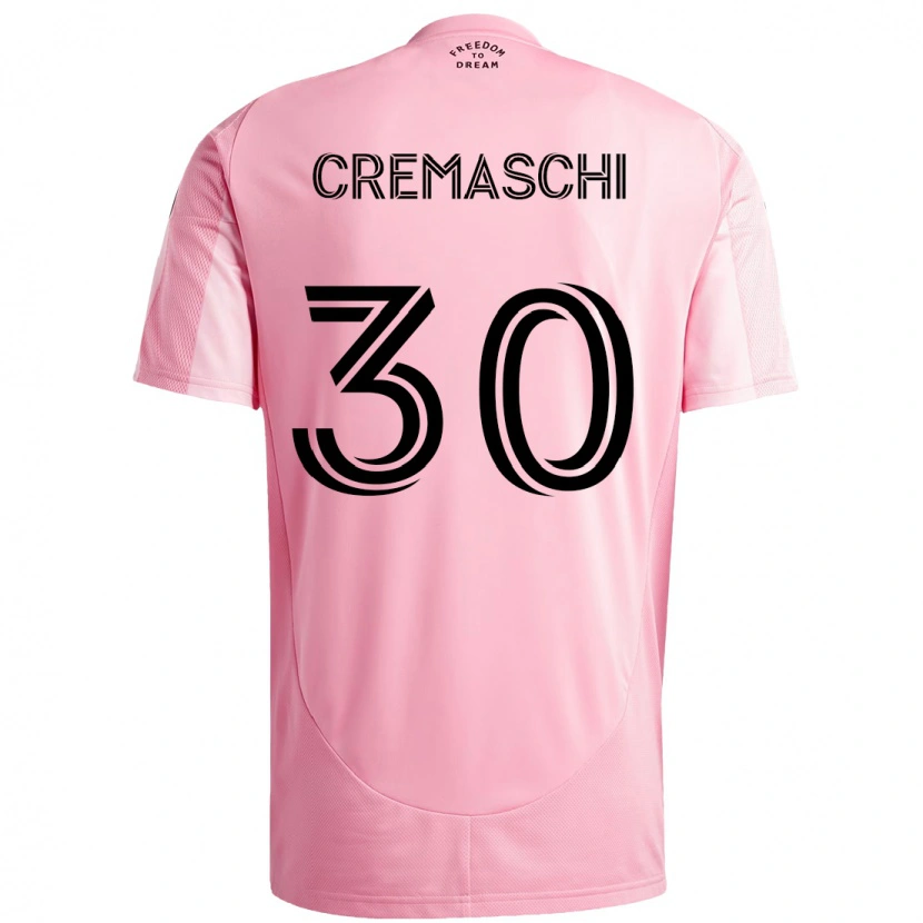 Danxen Hombre Camiseta Benja Cremaschi #30 Rosa Negro 1ª Equipación 2025/26 La Camisa México