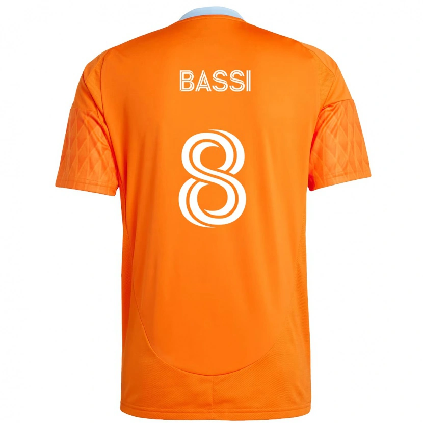 Danxen Hombre Camiseta Amine Bassi #8 Morado Naranja 1ª Equipación 2025/26 La Camisa México