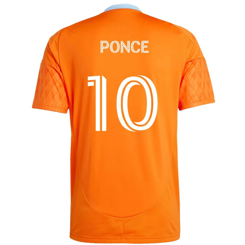 Danxen Hombre Camiseta Ezequiel Ponce #10 Naranja Blanco 1ª Equipación 2025/26 La Camisa México