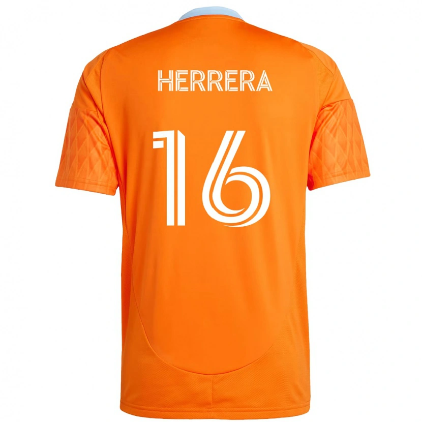 Danxen Hombre Camiseta Hector Herrera #16 Morado Naranja 1ª Equipación 2025/26 La Camisa México