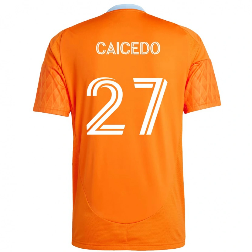 Danxen Hombre Camiseta Luis Caicedo #27 Morado Naranja 1ª Equipación 2025/26 La Camisa México