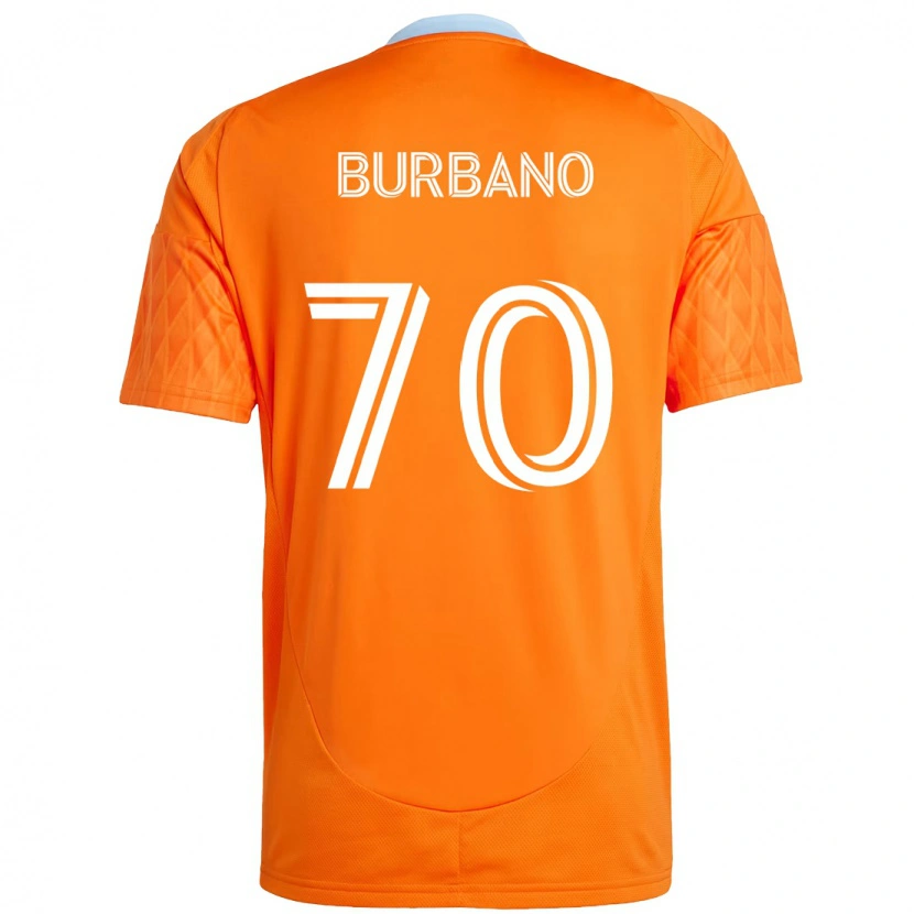 Danxen Hombre Camiseta Jordy Burbano #70 Naranja Blanco 1ª Equipación 2025/26 La Camisa México