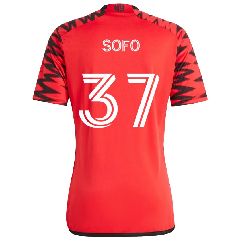 Danxen Hombre Camiseta Mohammed Sofo #37 Rojo Negro 1ª Equipación 2025/26 La Camisa México