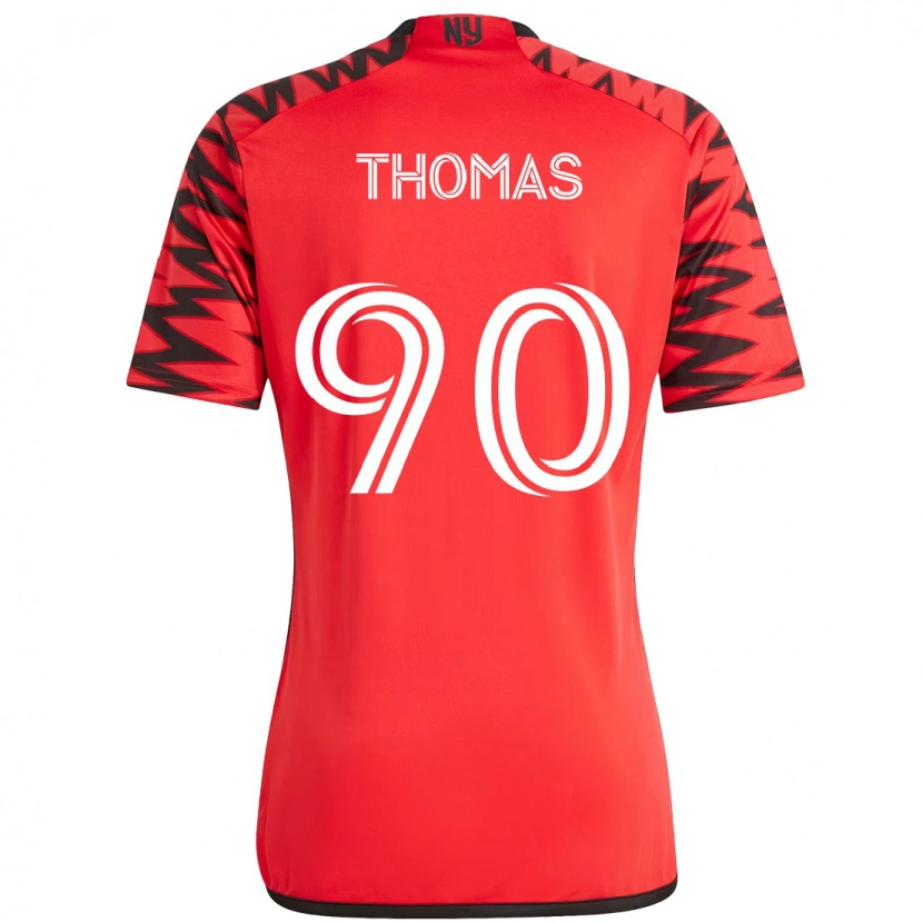 Danxen Hombre Camiseta Oladayo Thomas #90 Rojo Negro 1ª Equipación 2025/26 La Camisa México