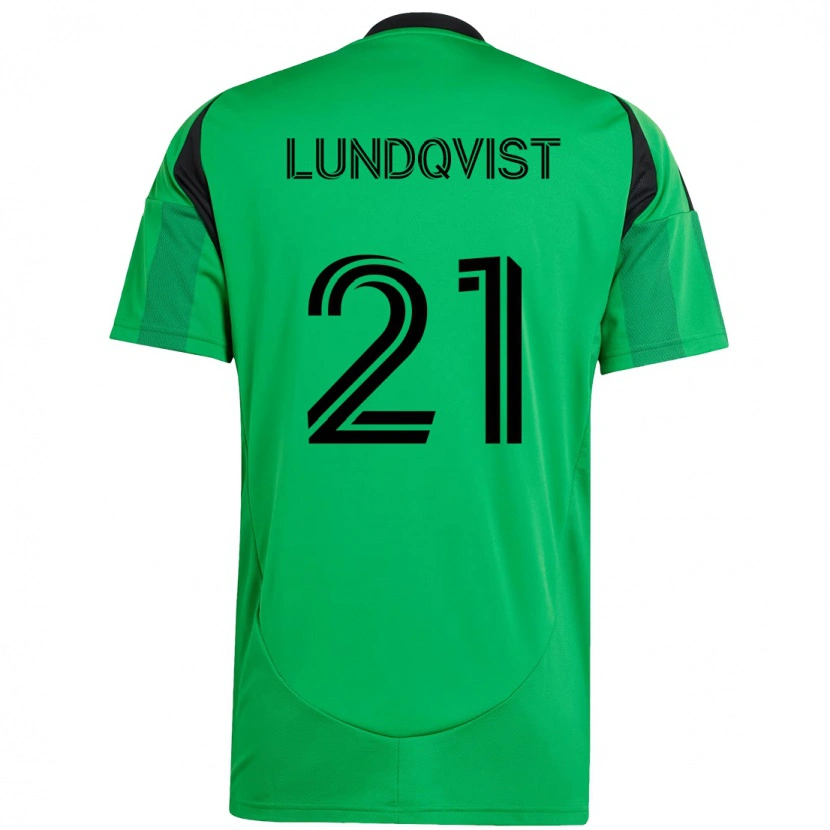 Danxen Hombre Camiseta Adam Lundqvist #21 Blanco Verde 1ª Equipación 2025/26 La Camisa México