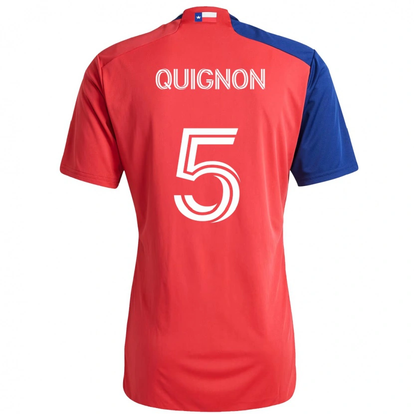 Danxen Hombre Camiseta Facundo Quignón #5 Azul Claro Rojo 1ª Equipación 2025/26 La Camisa México