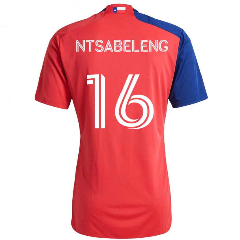 Danxen Hombre Camiseta Tsiki Ntsabeleng #16 Azul Claro Rojo 1ª Equipación 2025/26 La Camisa México