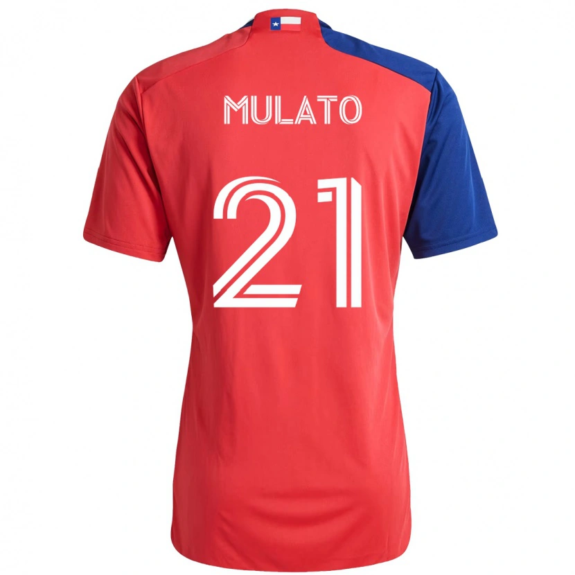 Danxen Hombre Camiseta José Mulato #21 Azul Claro Rojo 1ª Equipación 2025/26 La Camisa México