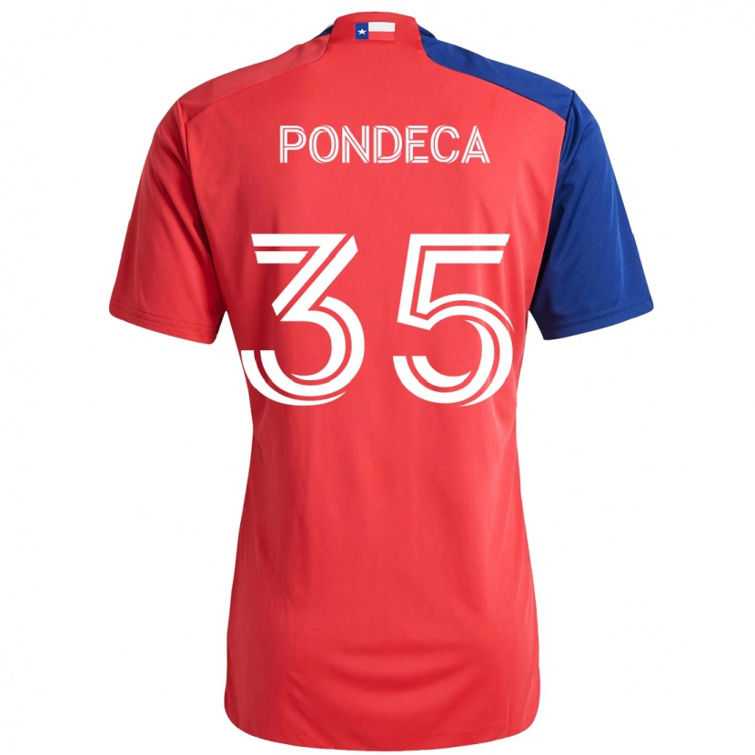 Danxen Hombre Camiseta Tomas Pondeca #35 Azul Claro Rojo 1ª Equipación 2025/26 La Camisa México