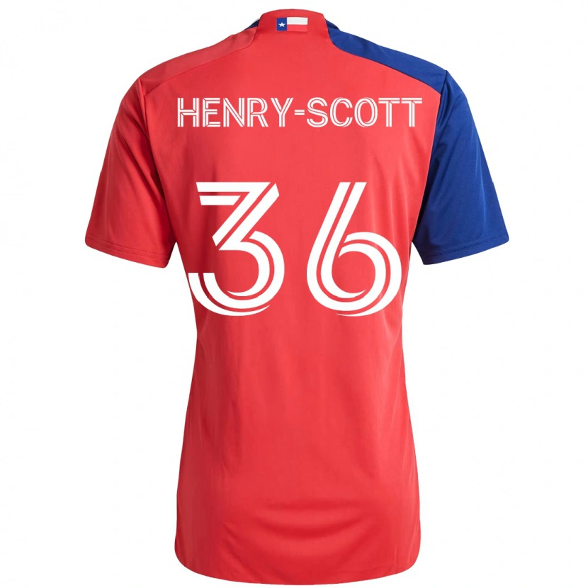 Danxen Hombre Camiseta Malik Henry-Scott #36 Azul Claro Rojo 1ª Equipación 2025/26 La Camisa México