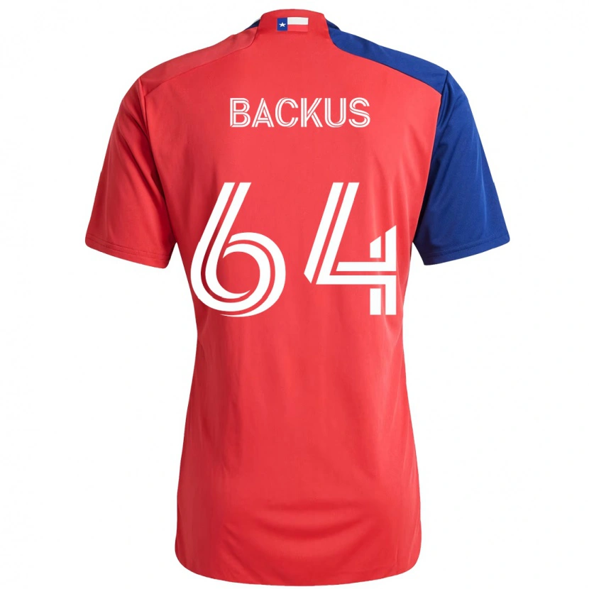 Danxen Hombre Camiseta Braeden Backus #64 Azul Claro Rojo 1ª Equipación 2025/26 La Camisa México