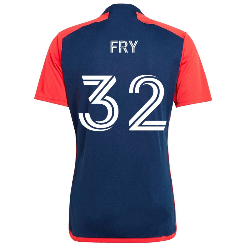 Danxen Hombre Camiseta Malcolm Fry #32 Azul Rojo 1ª Equipación 2025/26 La Camisa México