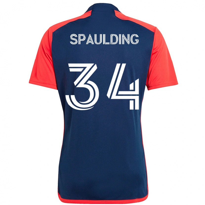 Danxen Hombre Camiseta Ryan Spaulding #34 Azul Rojo 1ª Equipación 2025/26 La Camisa México
