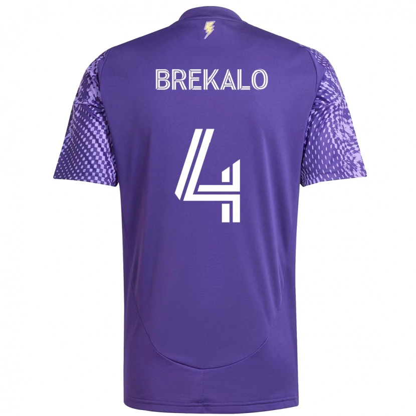 Danxen Hombre Camiseta David Brekalo #4 Morado Blanco 1ª Equipación 2025/26 La Camisa México