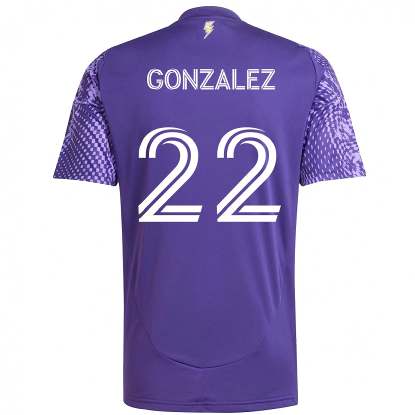 Danxen Hombre Camiseta Gastón González #22 Morado Blanco 1ª Equipación 2025/26 La Camisa México