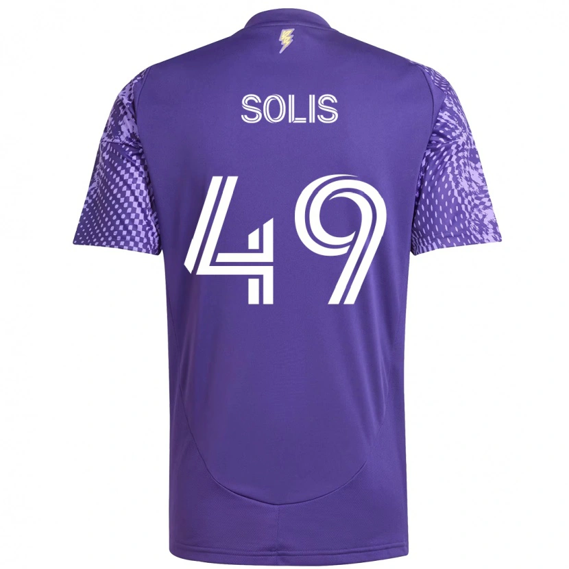 Danxen Hombre Camiseta Jhon Solís #49 Morado Blanco 1ª Equipación 2025/26 La Camisa México