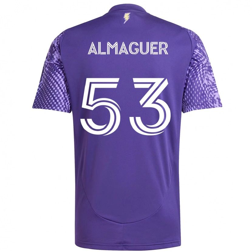 Danxen Hombre Camiseta Jorge Almaguer #53 Morado Blanco 1ª Equipación 2025/26 La Camisa México