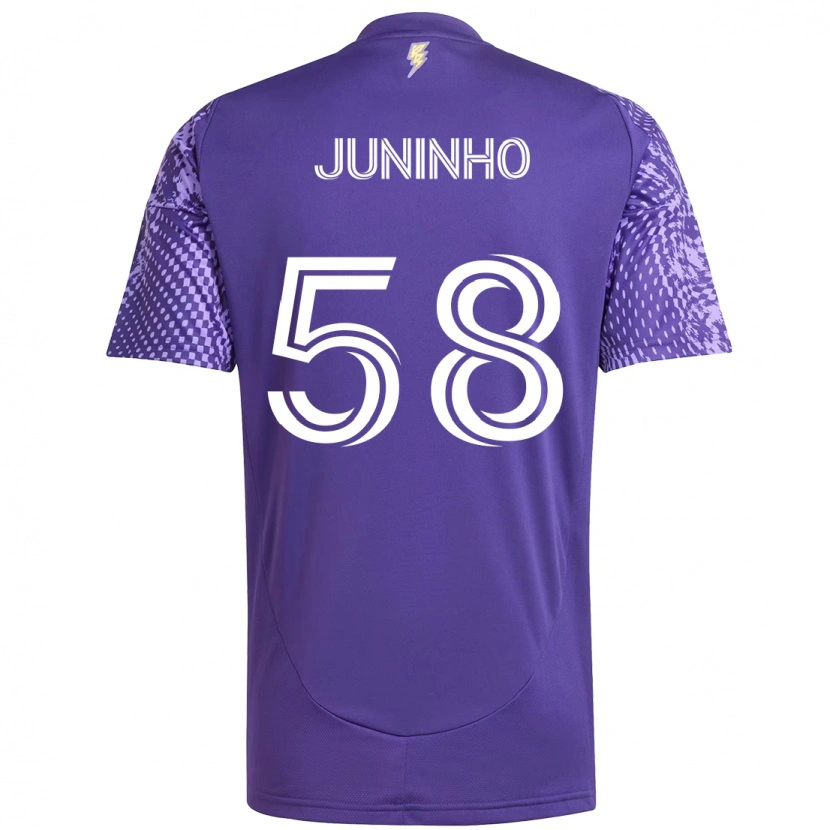 Danxen Hombre Camiseta Juninho #58 Morado Blanco 1ª Equipación 2025/26 La Camisa México