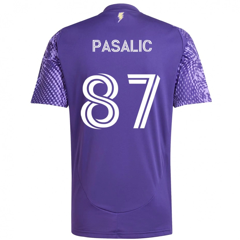 Danxen Hombre Camiseta Marco Pasalic #87 Morado Blanco 1ª Equipación 2025/26 La Camisa México