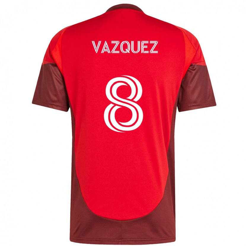 Danxen Hombre Camiseta Víctor Vázquez #8 Blanco Rojo 1ª Equipación 2025/26 La Camisa México