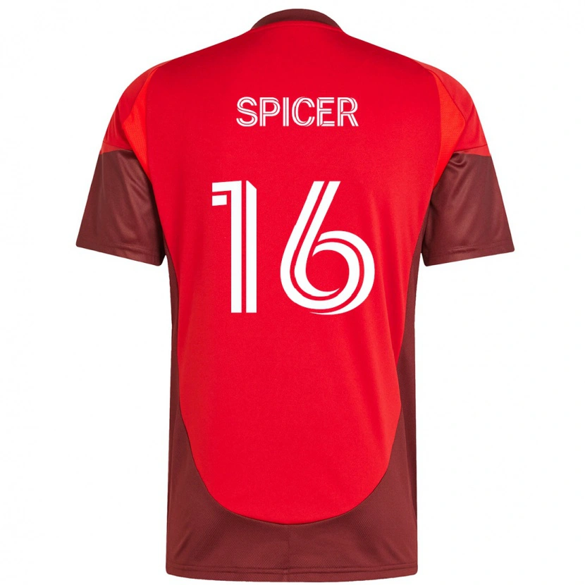 Danxen Hombre Camiseta Tyrese Spicer #16 Blanco Rojo 1ª Equipación 2025/26 La Camisa México