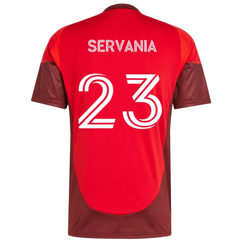 Danxen Hombre Camiseta Brandon Servania #23 Blanco Rojo 1ª Equipación 2025/26 La Camisa México