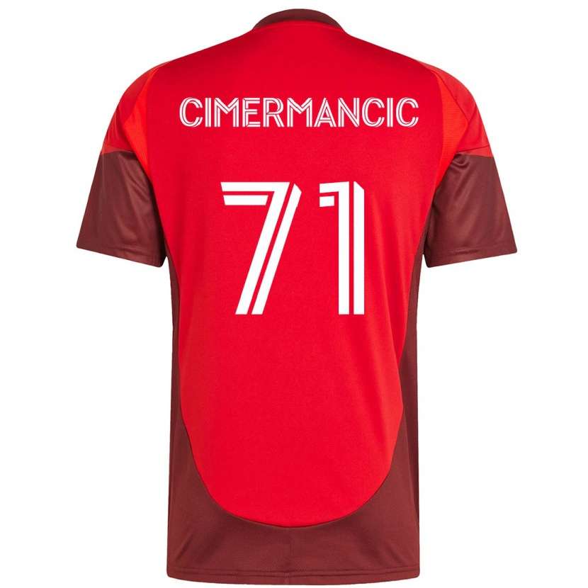 Danxen Hombre Camiseta Markus Cimermancic #71 Rojo Blanco 1ª Equipación 2025/26 La Camisa México