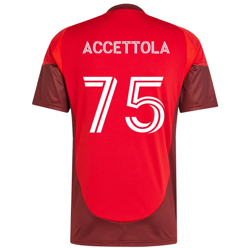 Danxen Hombre Camiseta Luca Accettola #75 Blanco Rojo 1ª Equipación 2025/26 La Camisa México