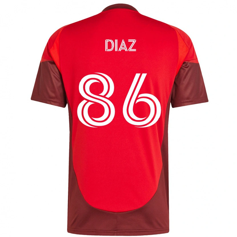 Danxen Hombre Camiseta Alec Díaz #86 Blanco Rojo 1ª Equipación 2025/26 La Camisa México