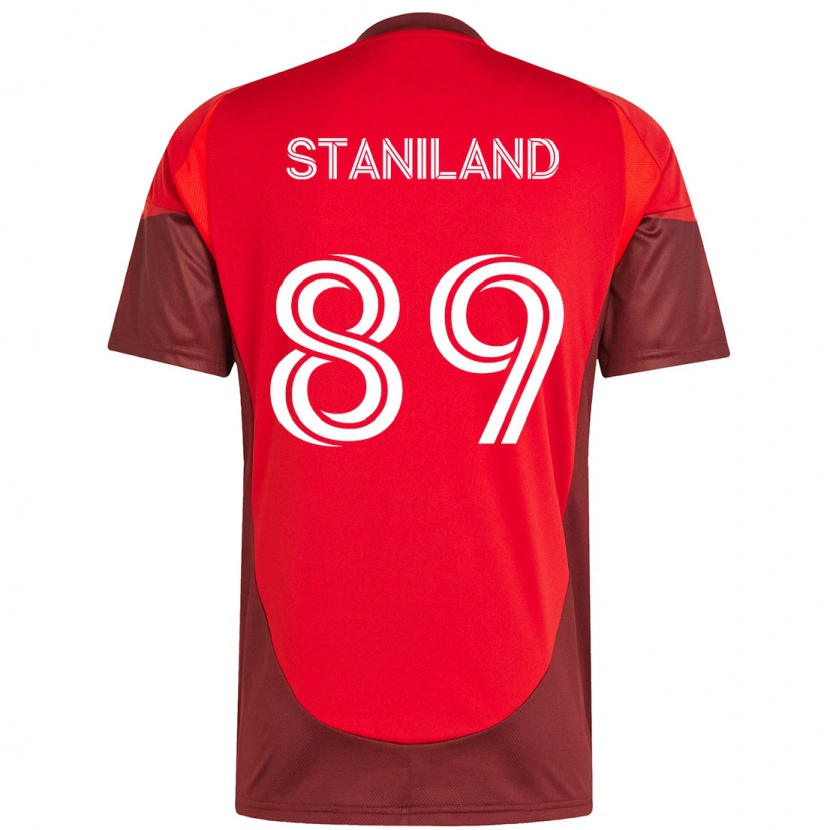 Danxen Hombre Camiseta Charlie Staniland #89 Blanco Rojo 1ª Equipación 2025/26 La Camisa México