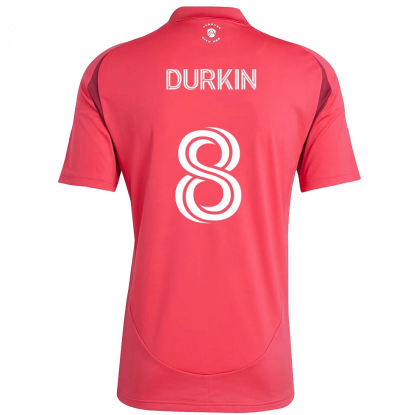 Danxen Hombre Camiseta Chris Durkin #8 Magenta Blanco 1ª Equipación 2025/26 La Camisa México