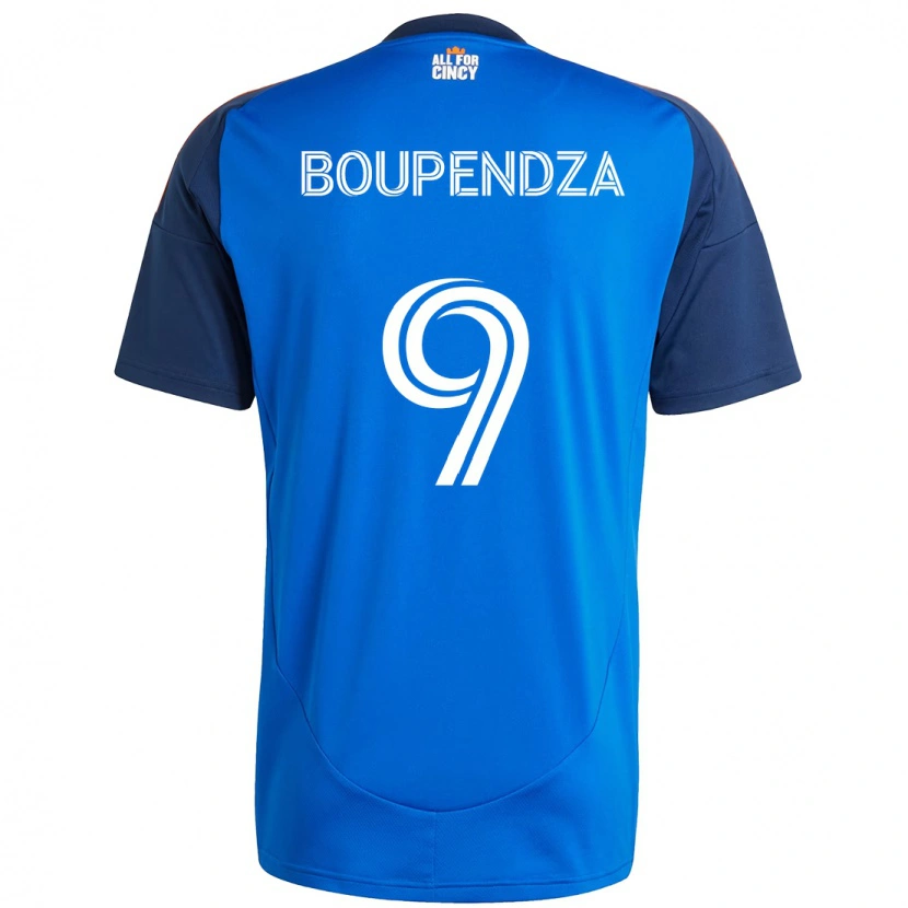 Danxen Hombre Camiseta Aaron Boupendza #9 Blanco Azul Naranja 1ª Equipación 2025/26 La Camisa México