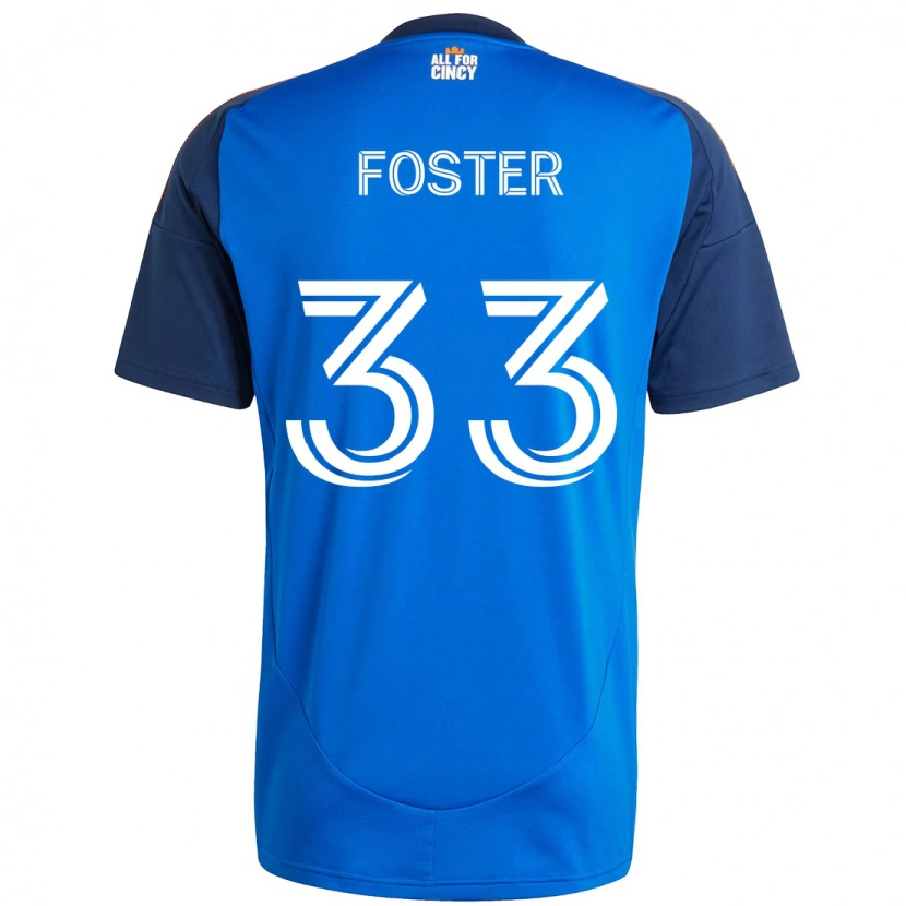 Danxen Hombre Camiseta Isaiah Foster #33 Blanco Azul Naranja 1ª Equipación 2025/26 La Camisa México