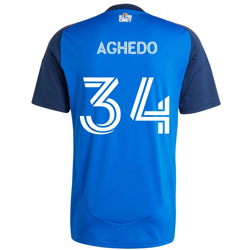 Danxen Hombre Camiseta London Aghedo #34 Blanco Azul Naranja 1ª Equipación 2025/26 La Camisa México