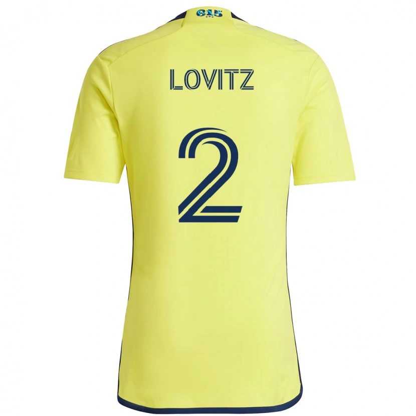 Danxen Hombre Camiseta Daniel Lovitz #2 Azul Marino Amarillo 1ª Equipación 2025/26 La Camisa México