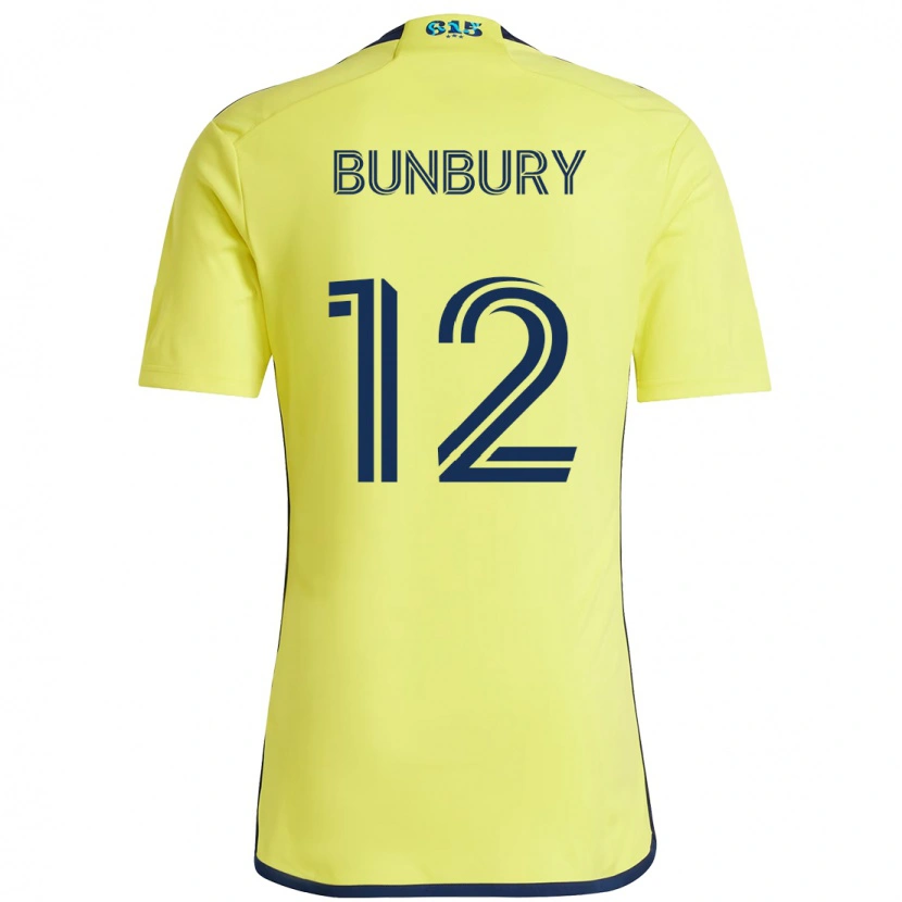 Danxen Hombre Camiseta Teal Bunbury #12 Azul Marino Amarillo 1ª Equipación 2025/26 La Camisa México