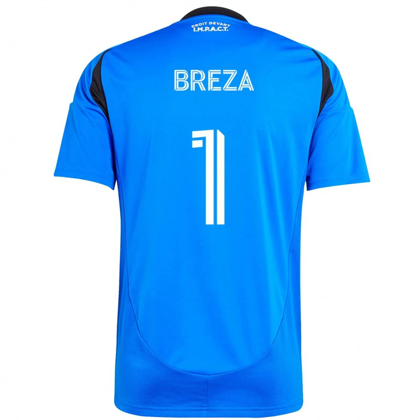 Danxen Hombre Camiseta Sebastian Breza #1 Azul Celeste Azul Oscuro 1ª Equipación 2025/26 La Camisa México