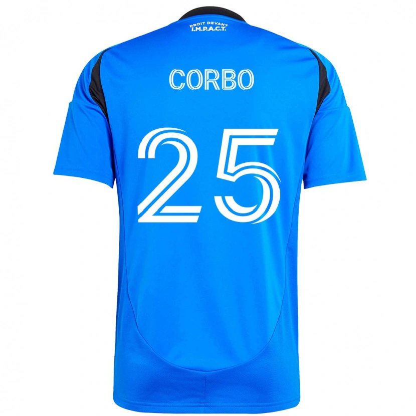 Danxen Hombre Camiseta Gabriele Corbo #25 Azul Celeste Azul Oscuro 1ª Equipación 2025/26 La Camisa México