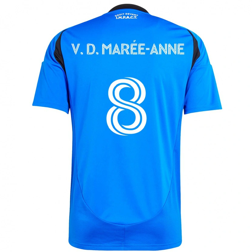 Danxen Hombre Camiseta Van Doesburg Marée-Anne #8 Azul Oscuro Negro 1ª Equipación 2025/26 La Camisa México