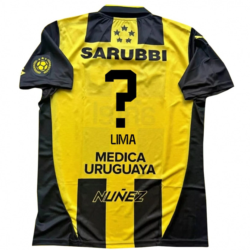 Danxen Hombre Camiseta Jhonatan Lima #0 Negro Amarillo 1ª Equipación 2025/26 La Camisa México