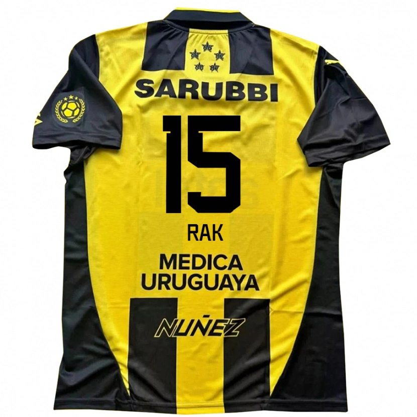 Danxen Hombre Camiseta Yonatthan Rak #15 Negro Amarillo 1ª Equipación 2025/26 La Camisa México