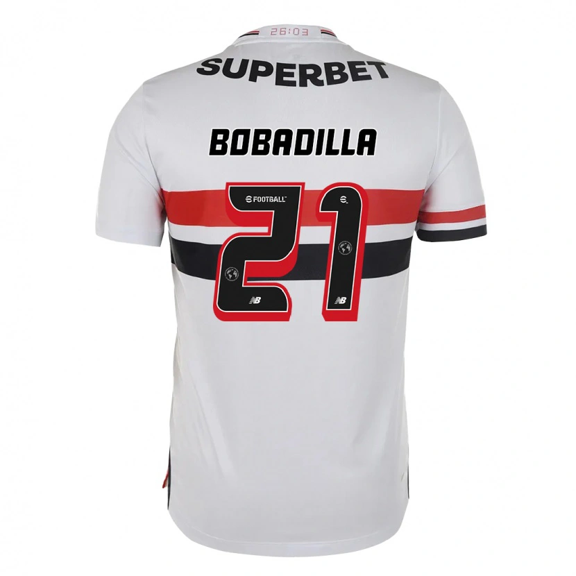 Danxen Hombre Camiseta Damián Bobadilla #21 Rojo Negro Blanco 1ª Equipación 2025/26 La Camisa México